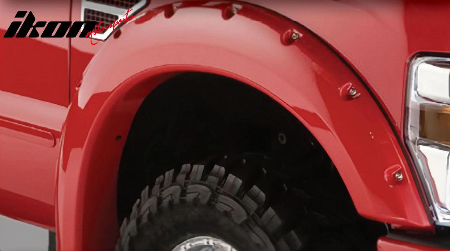 2008-2010 Ford F250 F350 Superduty Rivet Bolt Fender Flares Smooth ABS