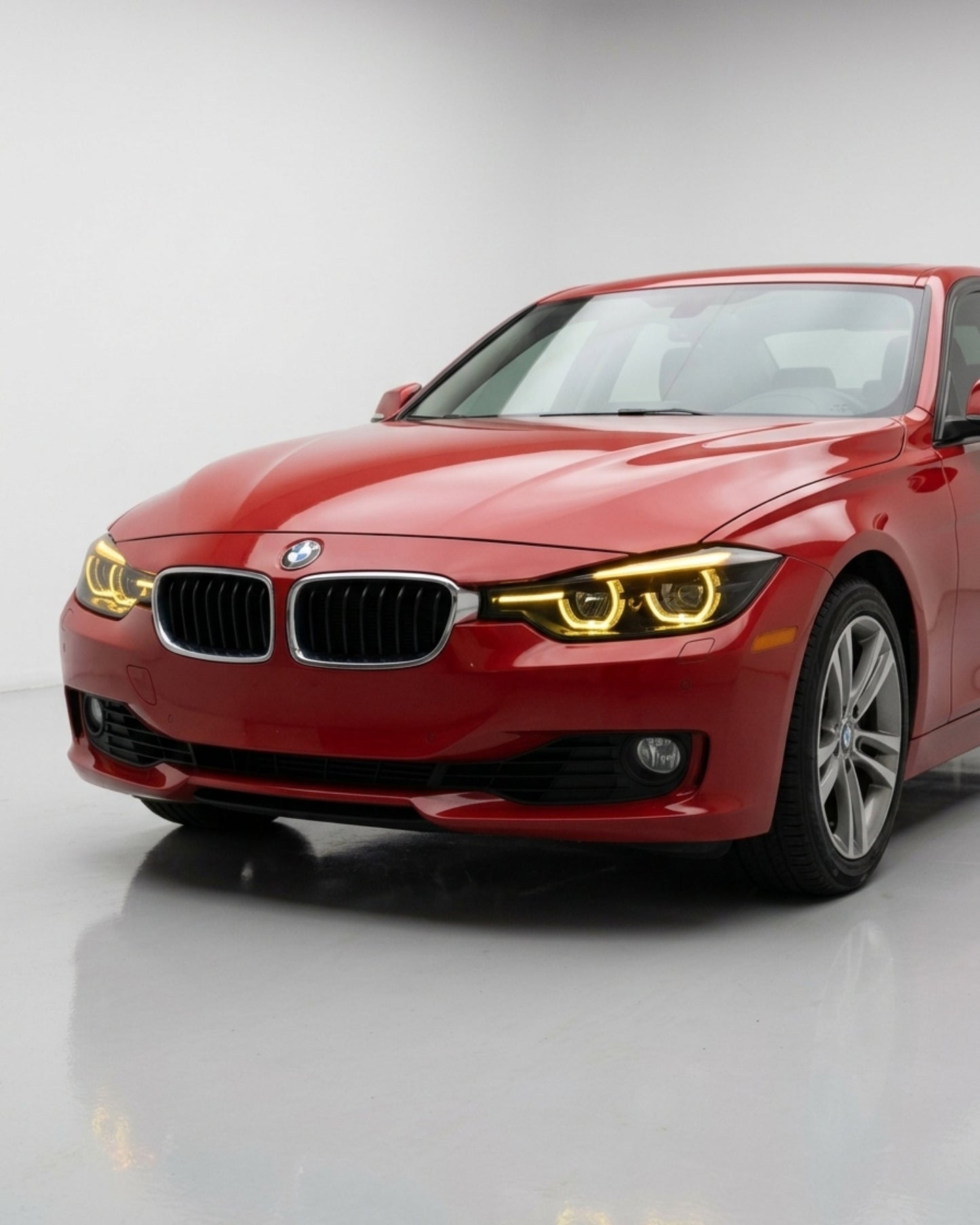 BMW 3 Series F30 / F31 / F35 V3 Smoked Triple-Color LED Headlight Assembly (White / Yellow / Red DRL) 2012 - 2018 (Replaces 63117314531)