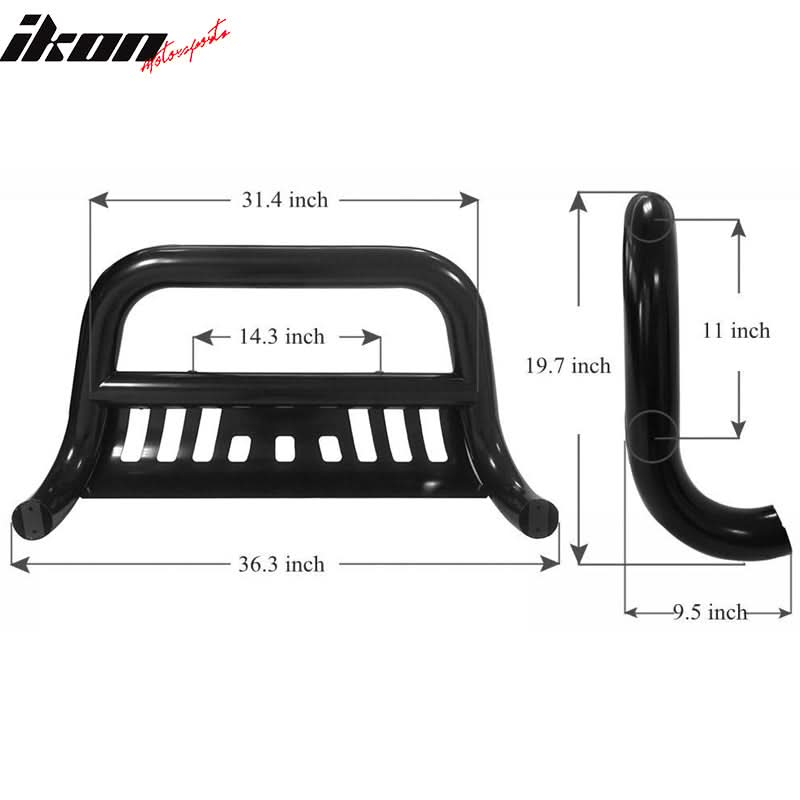 2007-2014 Silverado Sierra 2500 3500HD 3" Tublar Black Bull Bar Steel