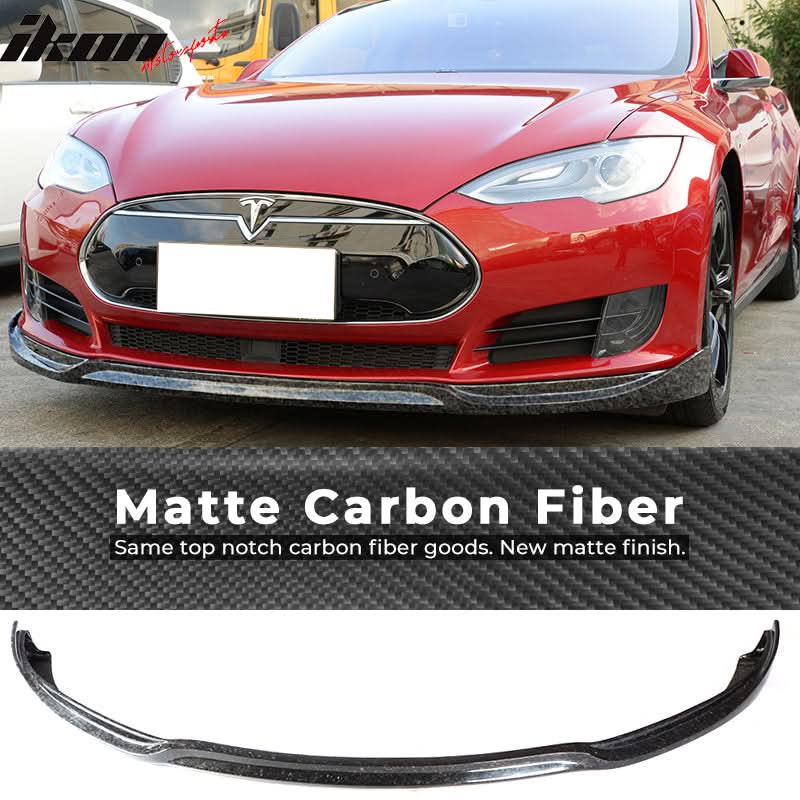 2012-2017 Tesla Model S Sedan JC Front Bumper Lip Forged Carbon Fiber