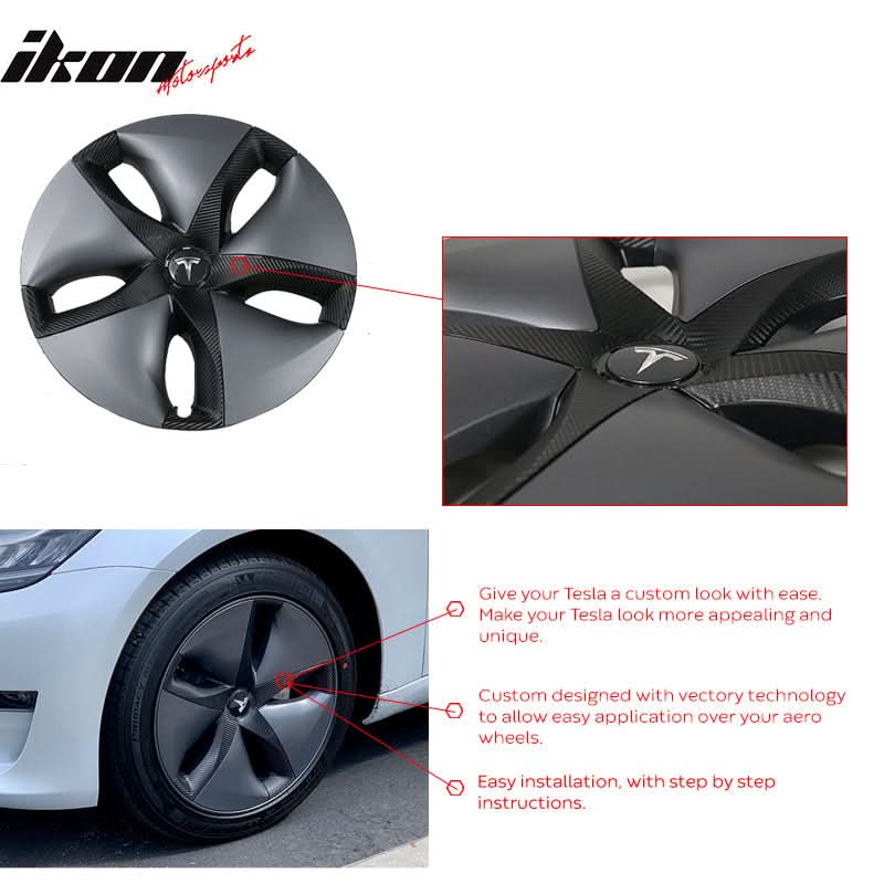 2017-2023 Tesla Model 3 Chrome Delete Vinyl Kit Sport Wheel Rim