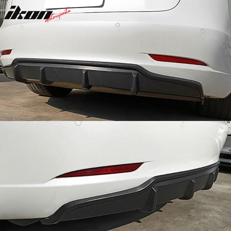 2017-2023 Tesla Model 3 V Style Rear Diffuser Painted Matte Black ABS