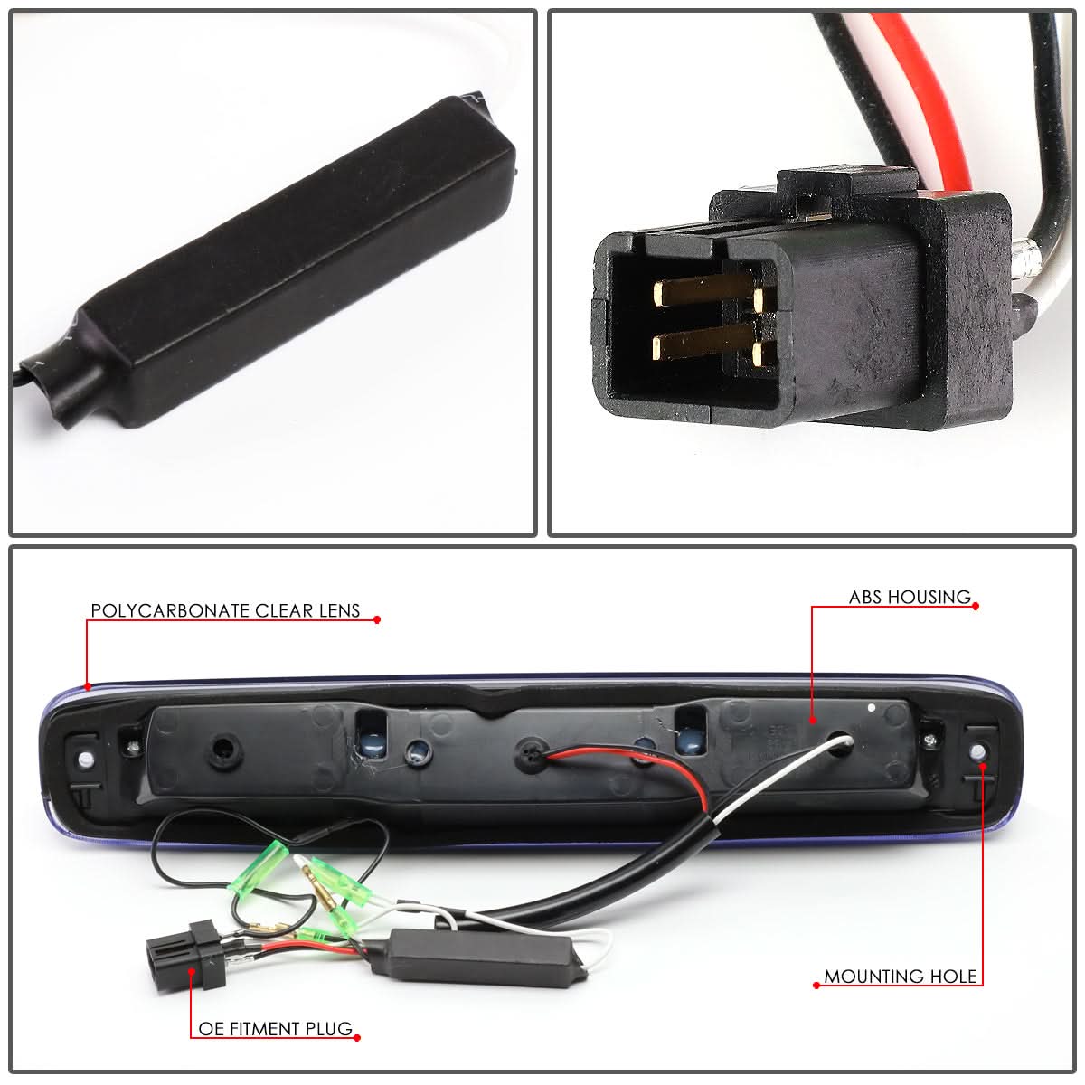 99-07 Chevy Silverado GMC Sierra 3D LED Third Brake Light Black