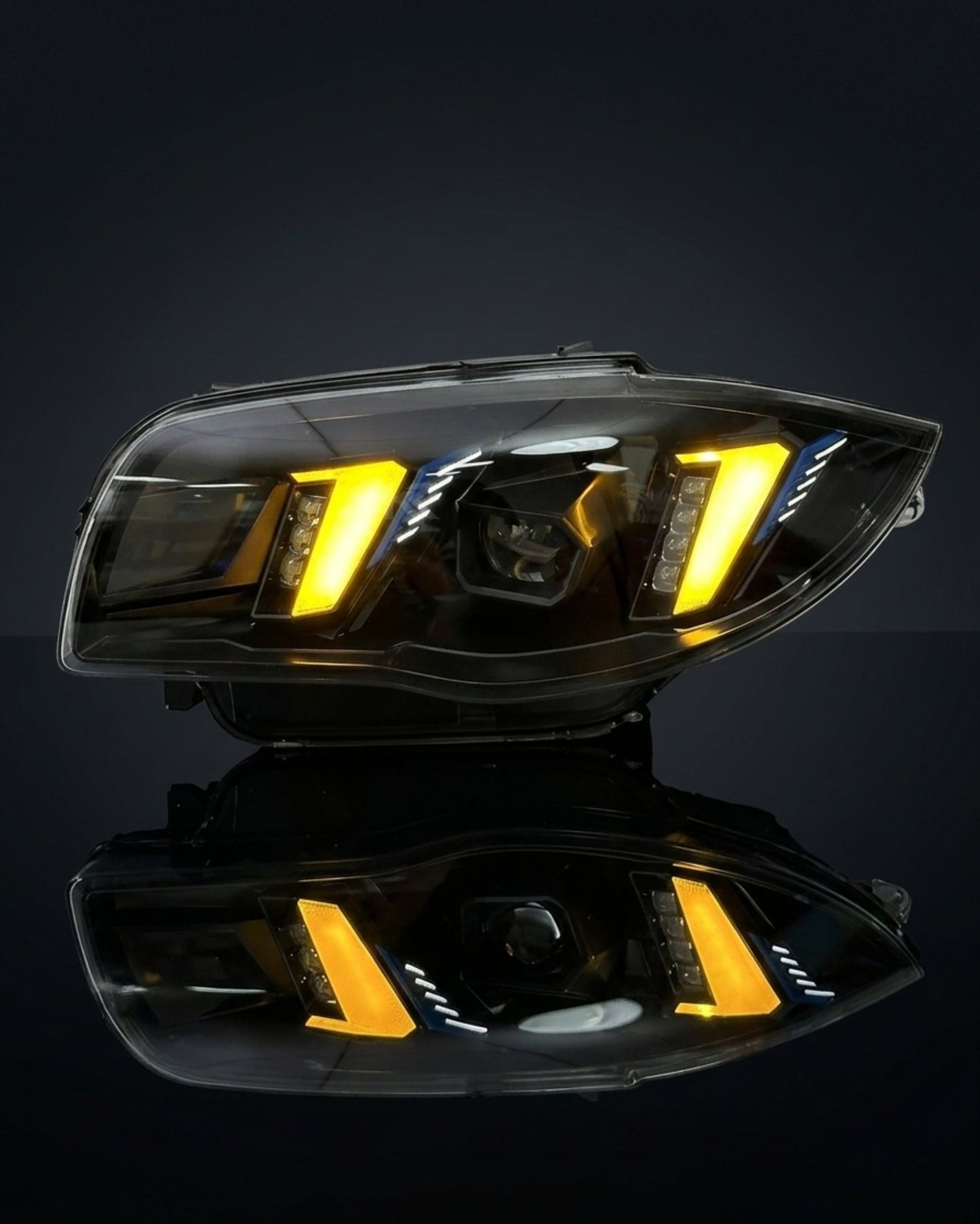 BMW 1 Series E87 Snake Eye Laser LED Headlight Assembly with Dual-Color DRL (Yellow / White) 2004 - 2011 (116i / 118i / 120i / 125i)