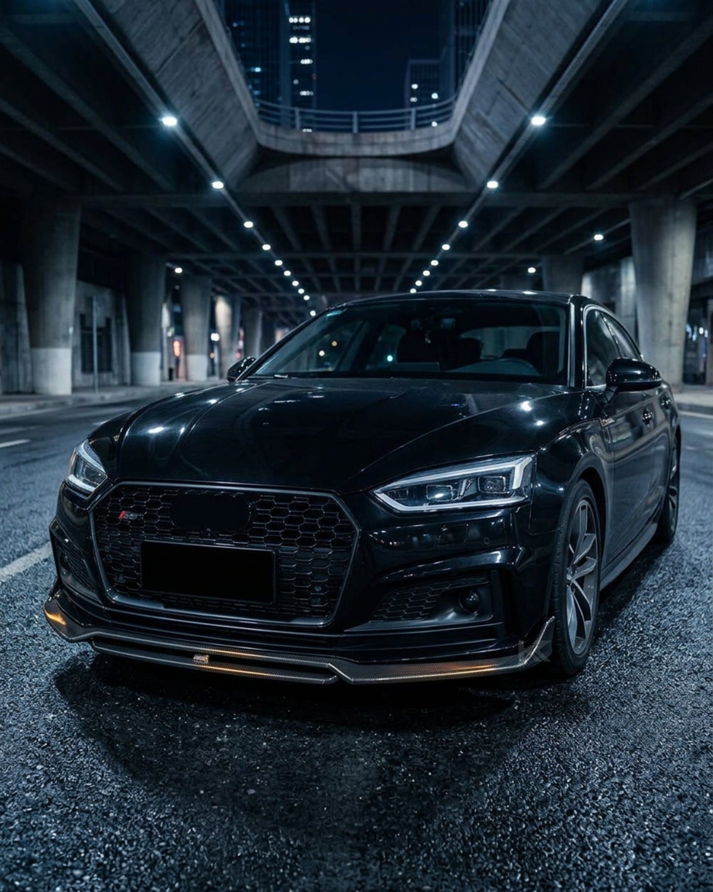 2017–2019 Audi A5 S-Line / S5 B9 Front Bumper Diffuser Lip – Carbon Fiber