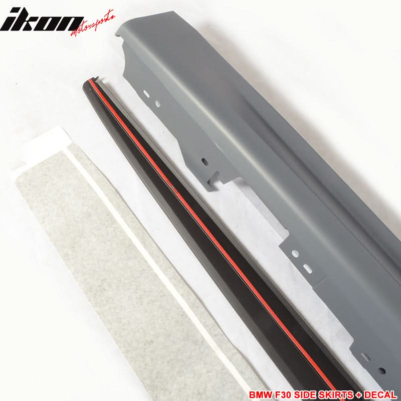 Fits 12-18 F30 PP Msport Side Skirts Rocker Panel + Splitter Extension