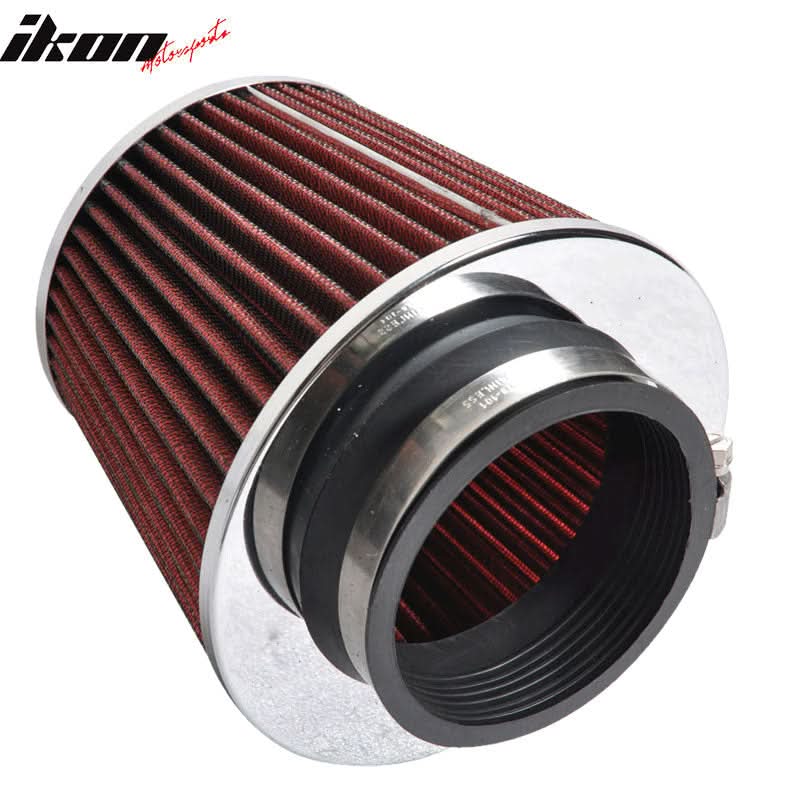 Fits 3.5in Race Performance Cold Airintake Cone Filter Red 88-12 Civic