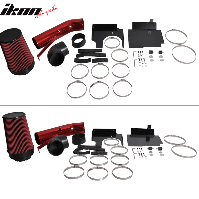 2000-2005 Chevy Suburban Red Black Cold Air Intake Pipe Aluminum Steel