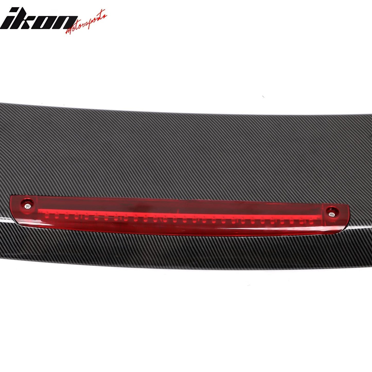 Universal JDM GT Style Carbon Fiber Print Trunk Spoiler ABS w/ Light