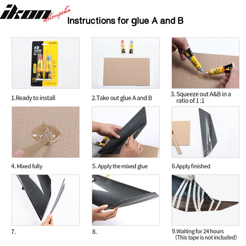 Universal Fitment 3 Post Unpainted Black Rear Spoiler Wing ABS