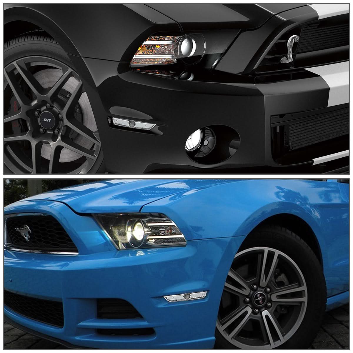 10-14 Ford Mustang Clear Bumper Lights