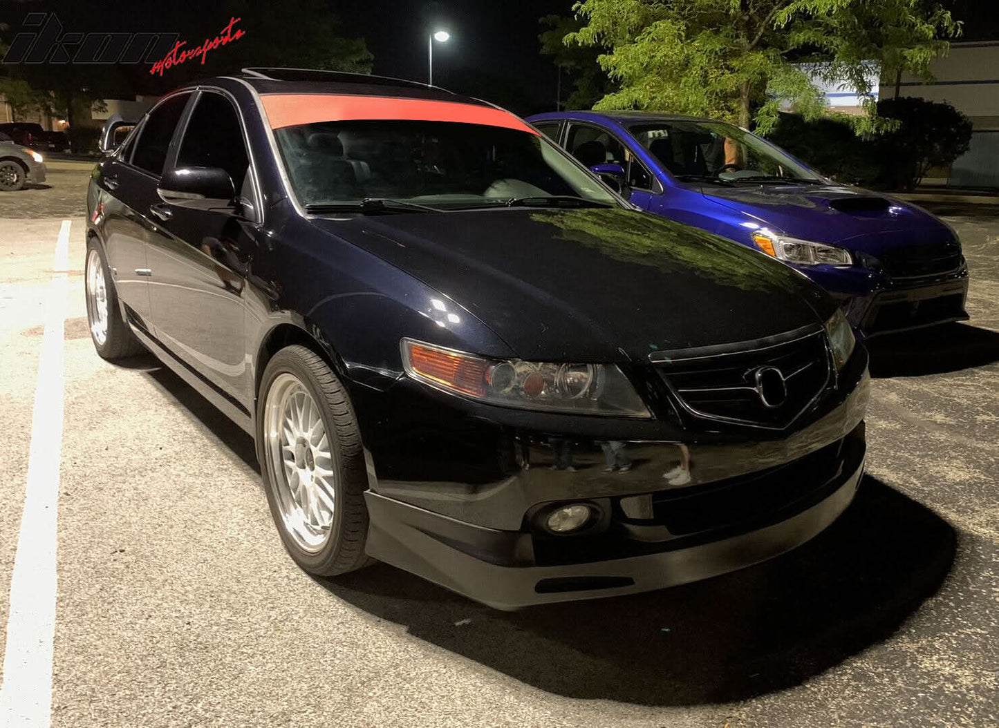 2004-2005 Acura TSX 4DR JDM Style Unpainted Black Front Bumper Lip PU