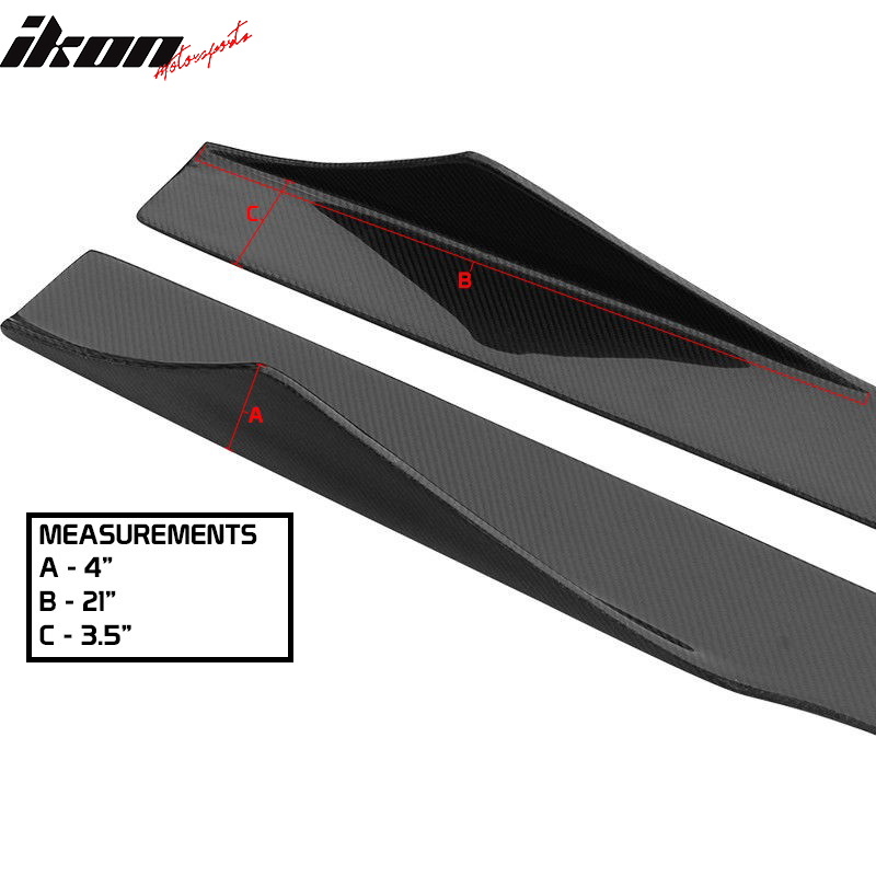 2010-2014 Ford Mustang 75 Inch Side Skirt Splitter CF Carbon Fiber