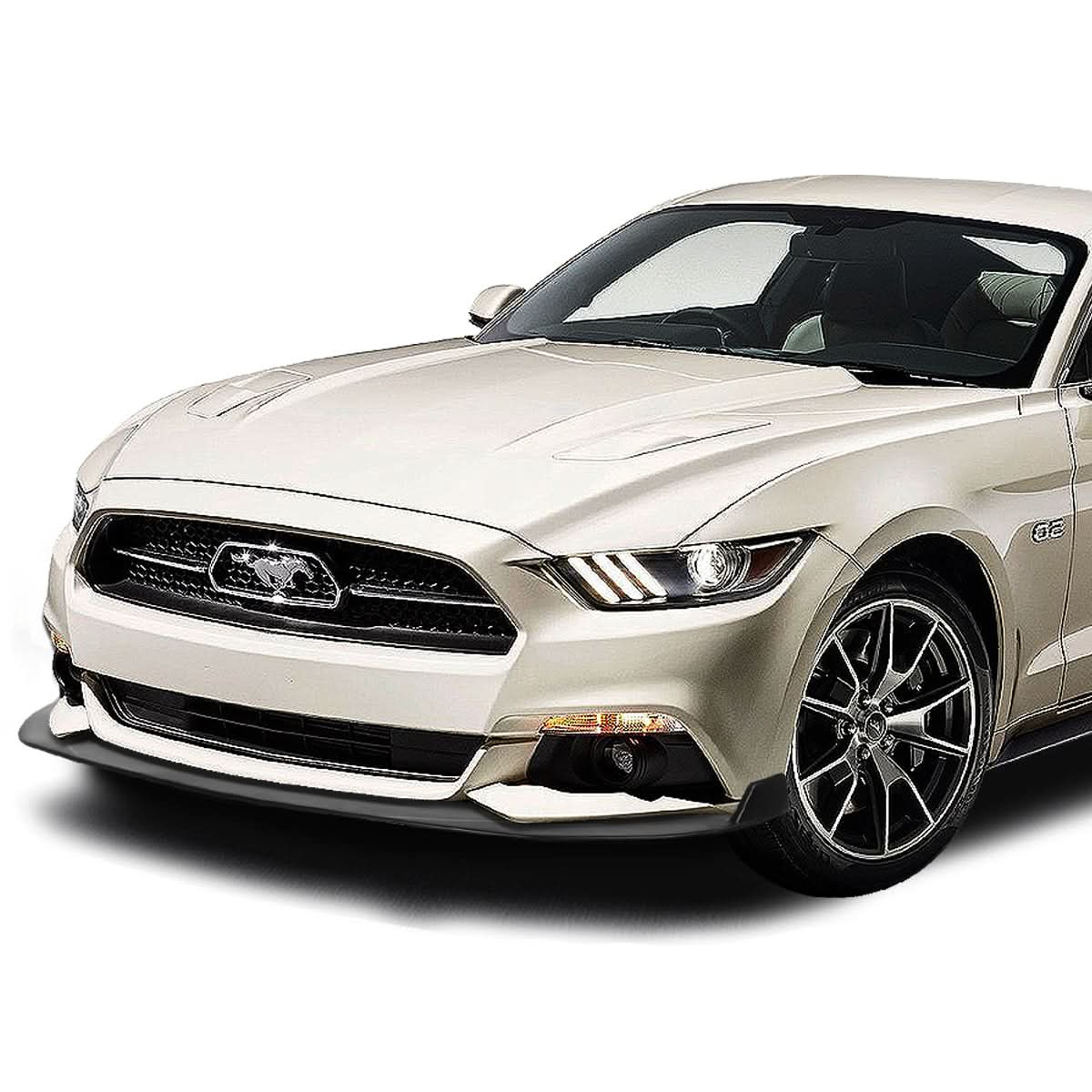 15-17 Ford Mustang Splitter Style Front Bumper Lip - Matte Black