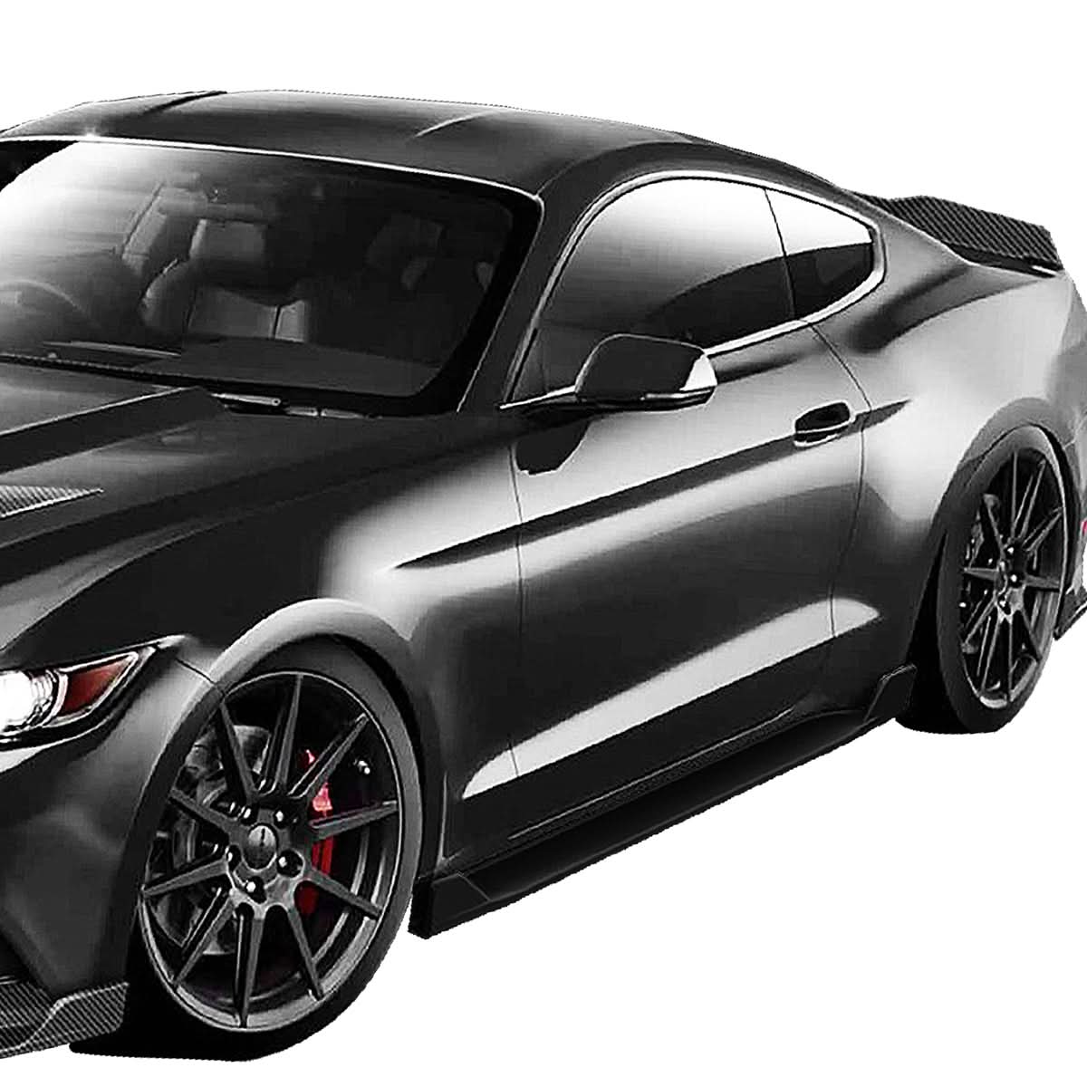 2015-2017 Ford Mustang Side Skirts 2PC Set - Matte Black