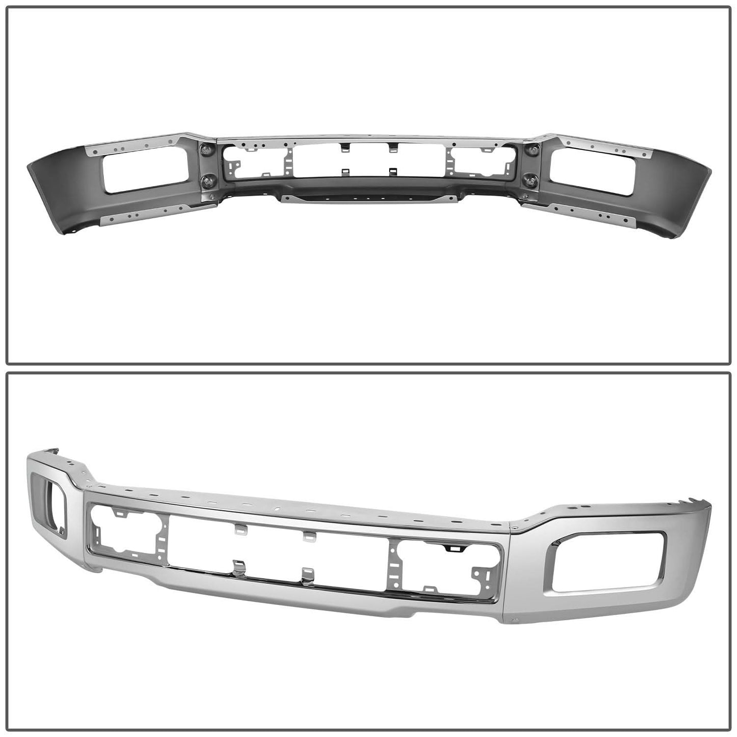 2018-2020 Ford F-150 Front Bumper Cover w/ Fog Lamps - Stamped Steel