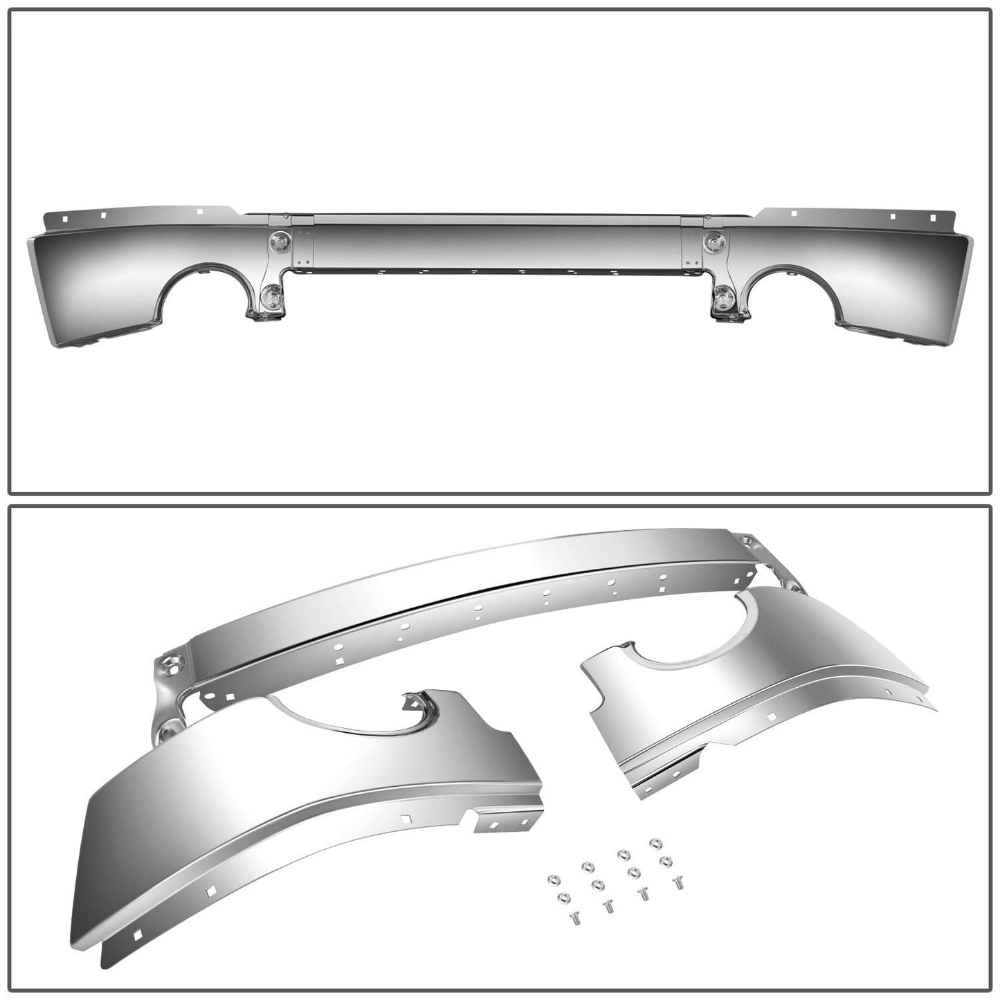 2007-2013 GMC Sierra 1500 Chrome Front Bumper Cover w/ Fog Lamp Holes