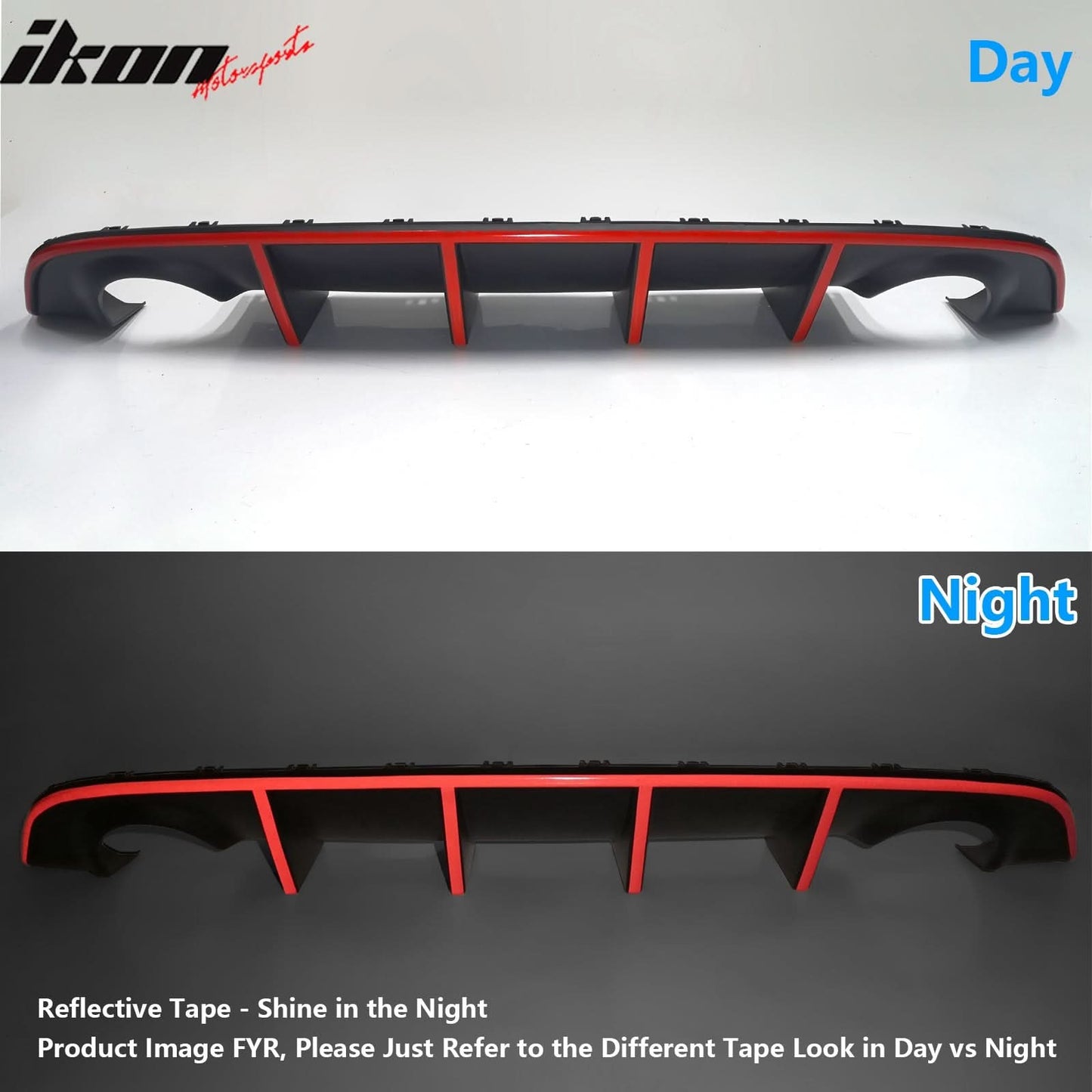 2012-2014 Dodge Charger OE Style Rear Diffuser w/ Red Reflective Tape