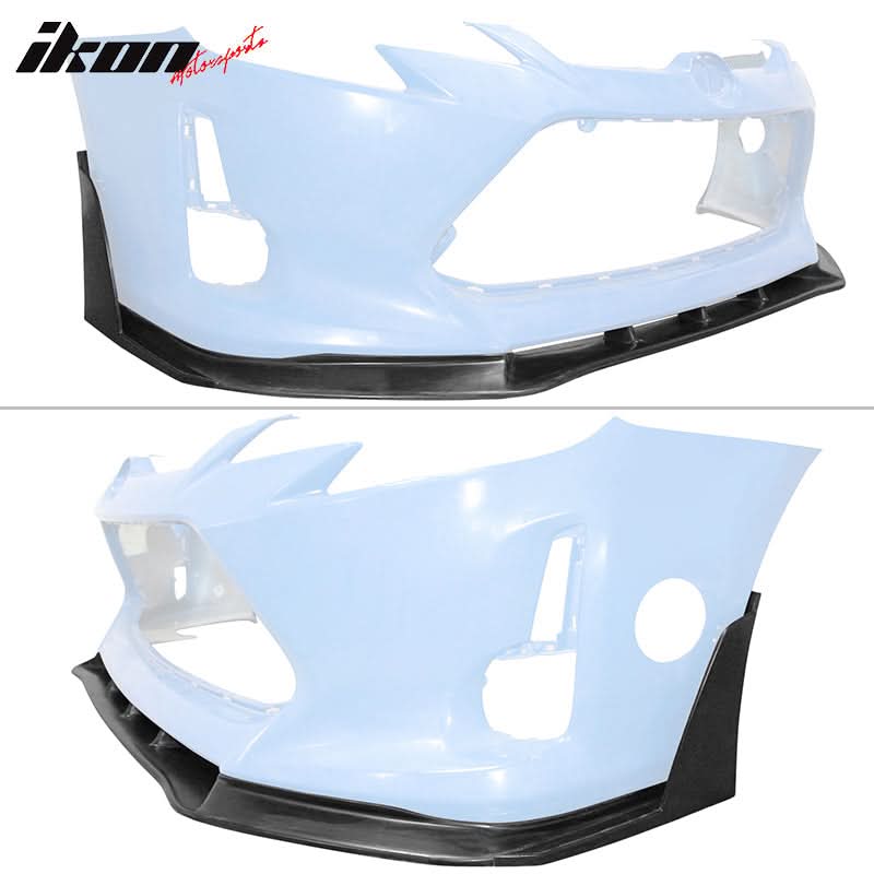 2014-2016 Scion TC Unpainted Black Front Bumper Lip Front Winglets PU