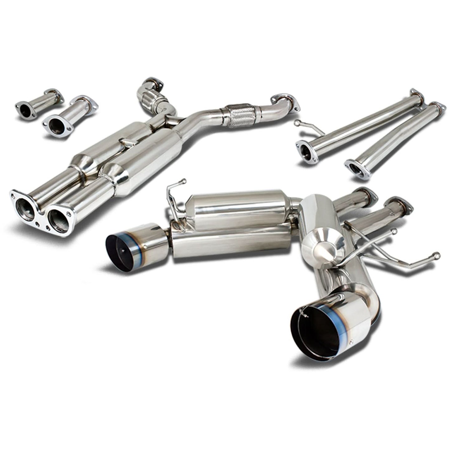 03-09 Nissan 350Z/G35 Catback Exhaust Dual Burnt Tip Stainless Steel