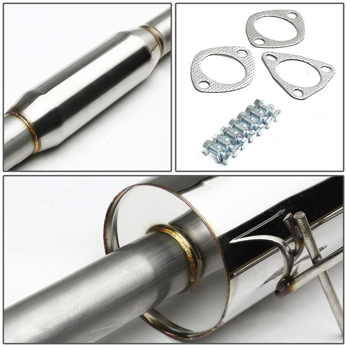 94-01 Acura Integra 2DR GSR Catback Exhaust Single Rolled Tip Stainless Steel