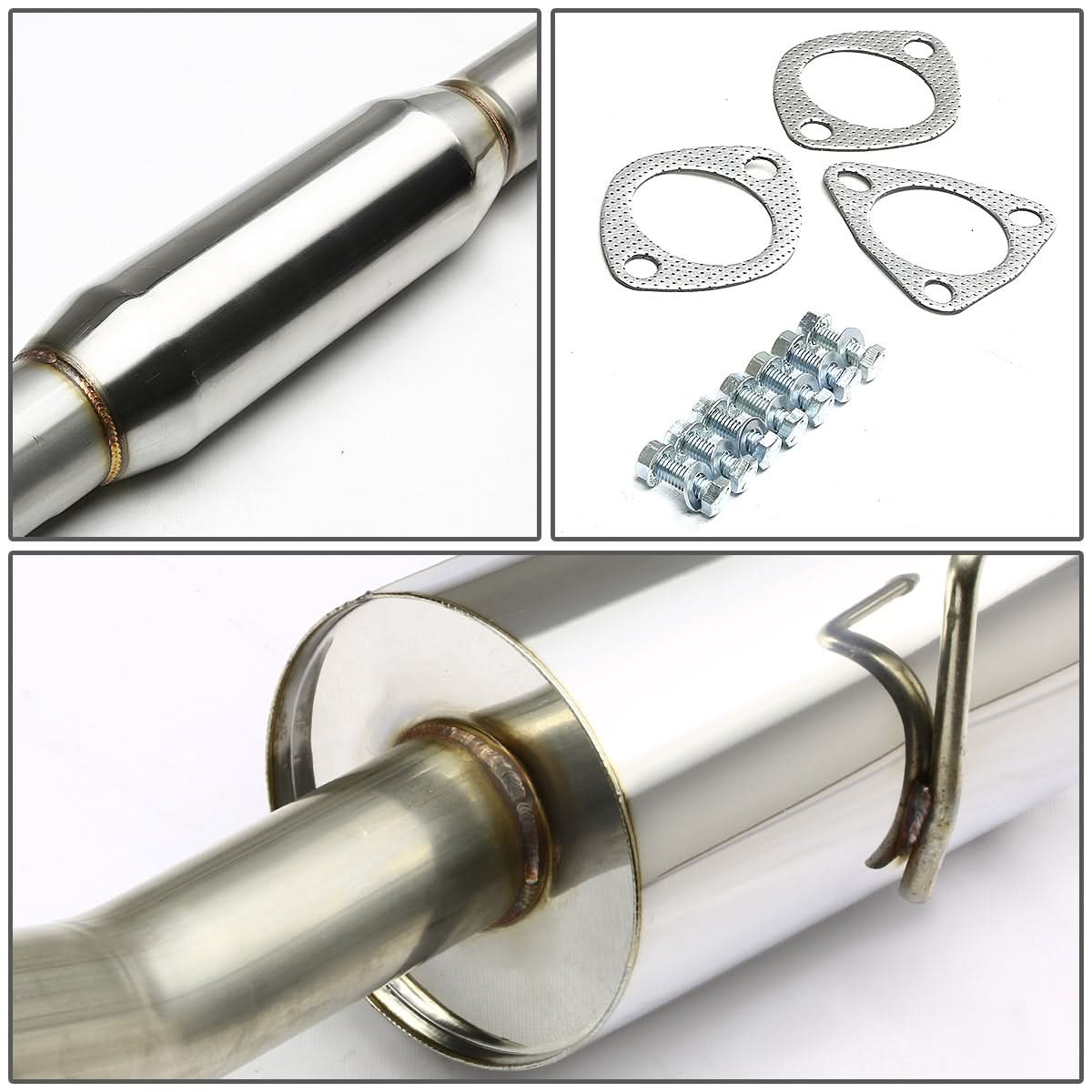 94-01 Acura Integra Catback Exhaust Single Rolled Tip Stainless Steel
