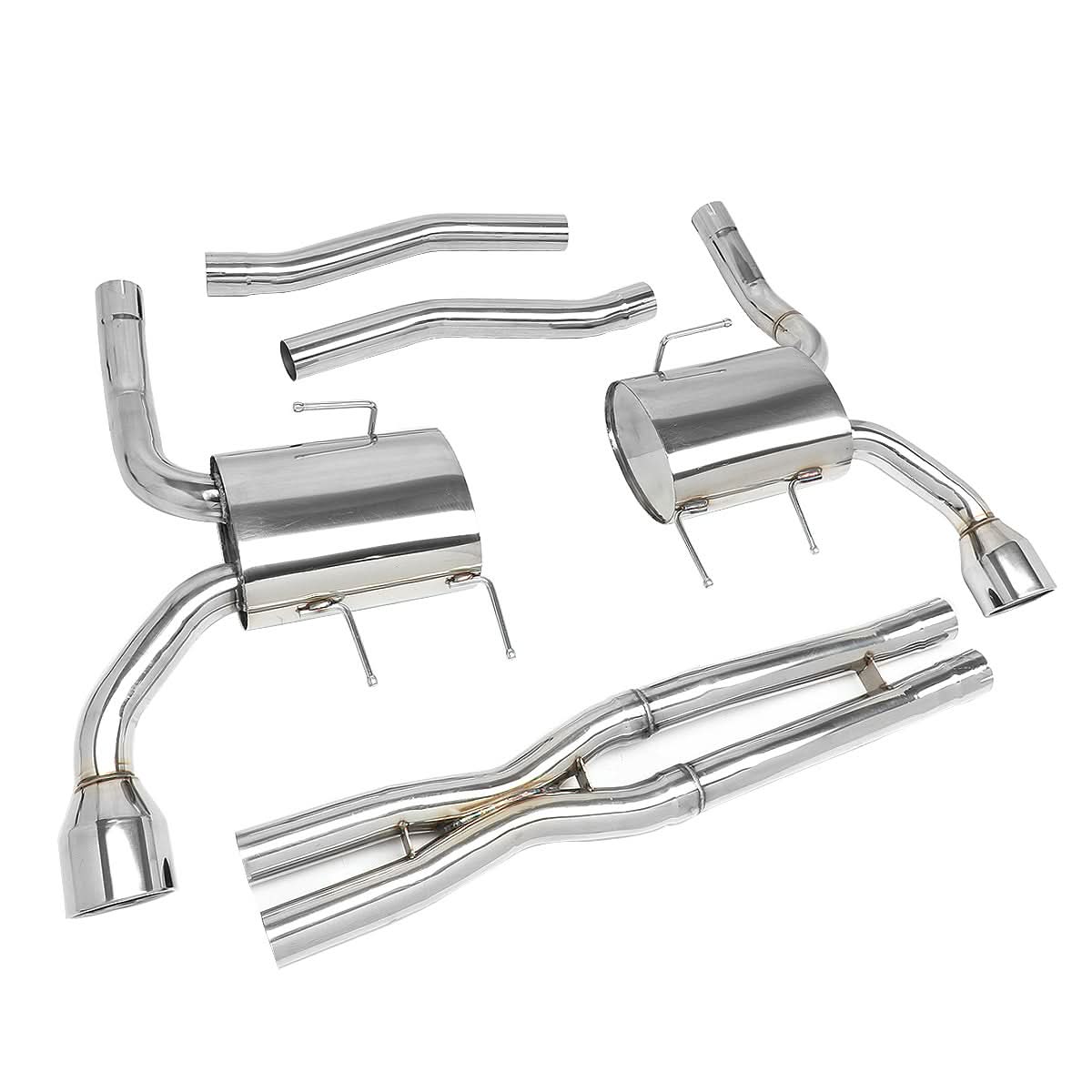 2009-2011 Cadillac CTS-V Dual Rolled Tip Catback Exhaust - Stainless Steel