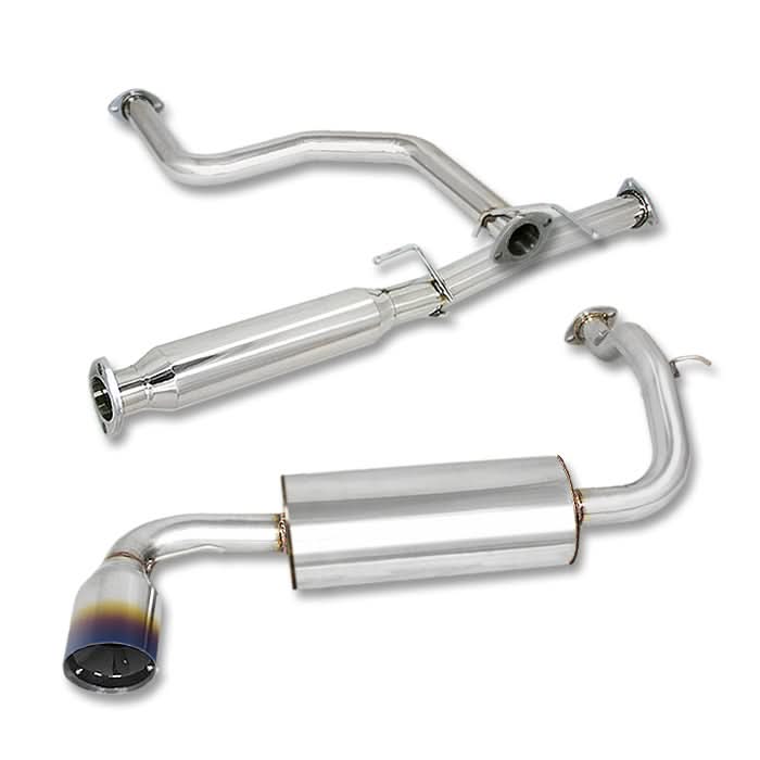 88-91 Honda Civic Single Burnt Tip Catback Exhaust Stainless Steel
