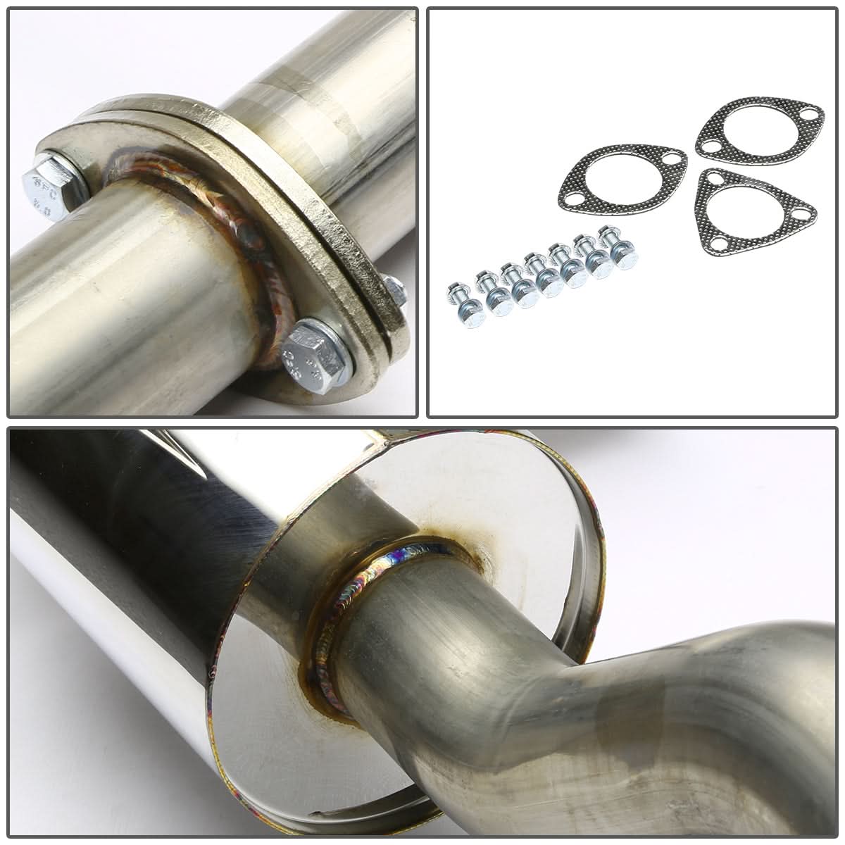 1993-1997 Honda Del Sol Single Rolled Tip Catback Exhaust - Stainless Steel