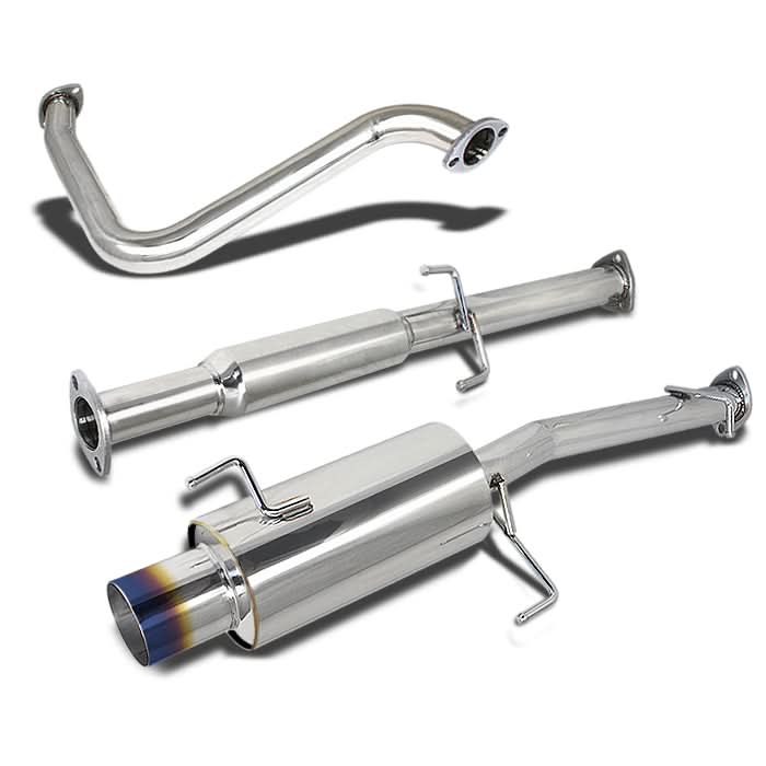 92-96 Honda Prelude Catback Exhaust Single Burnt Tip Stainless Steel