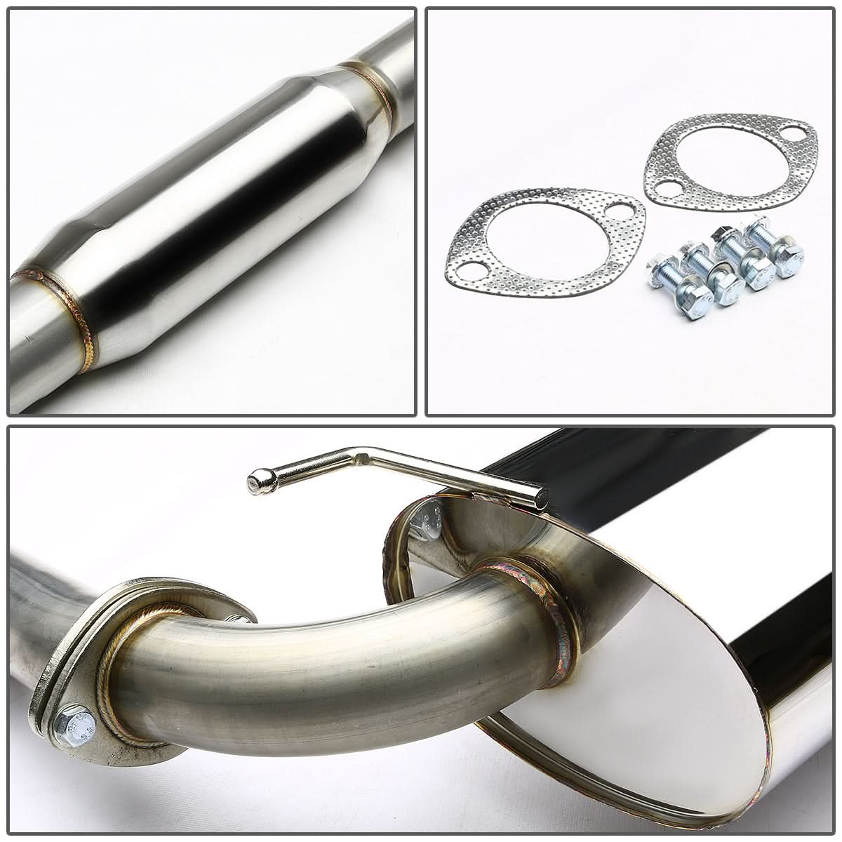 90-97 Mazda Miata Single Rolled Tip Catback Exhaust - Stainless Steel