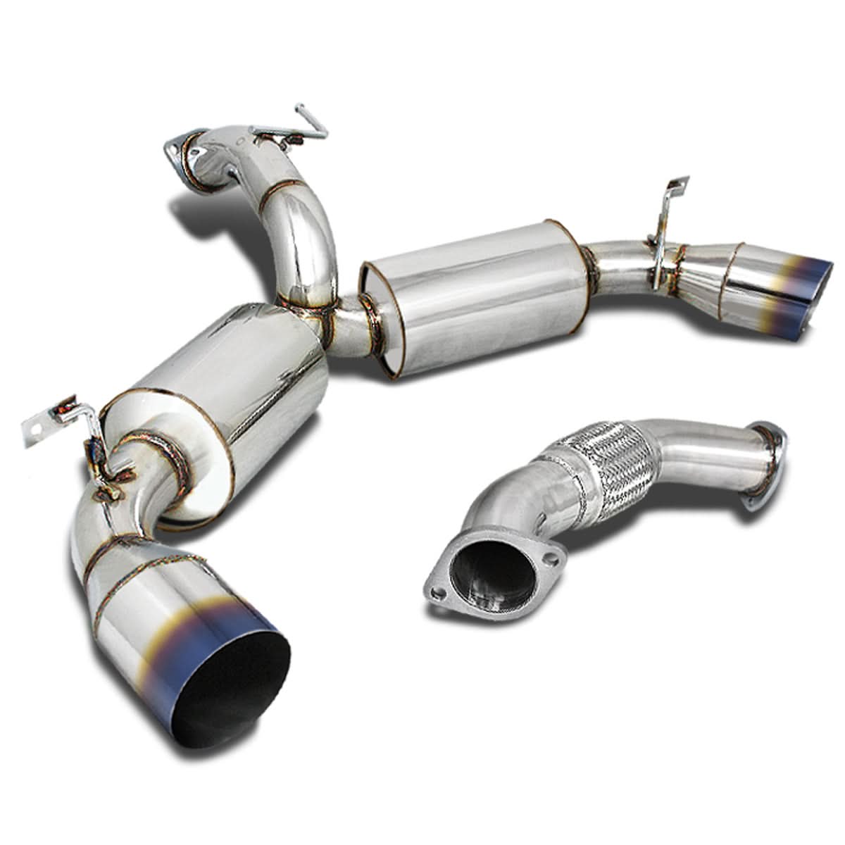 90-95 Toyota MR2 Turbo Dual Burnt Tip Catback Exhaust Stainless Steel