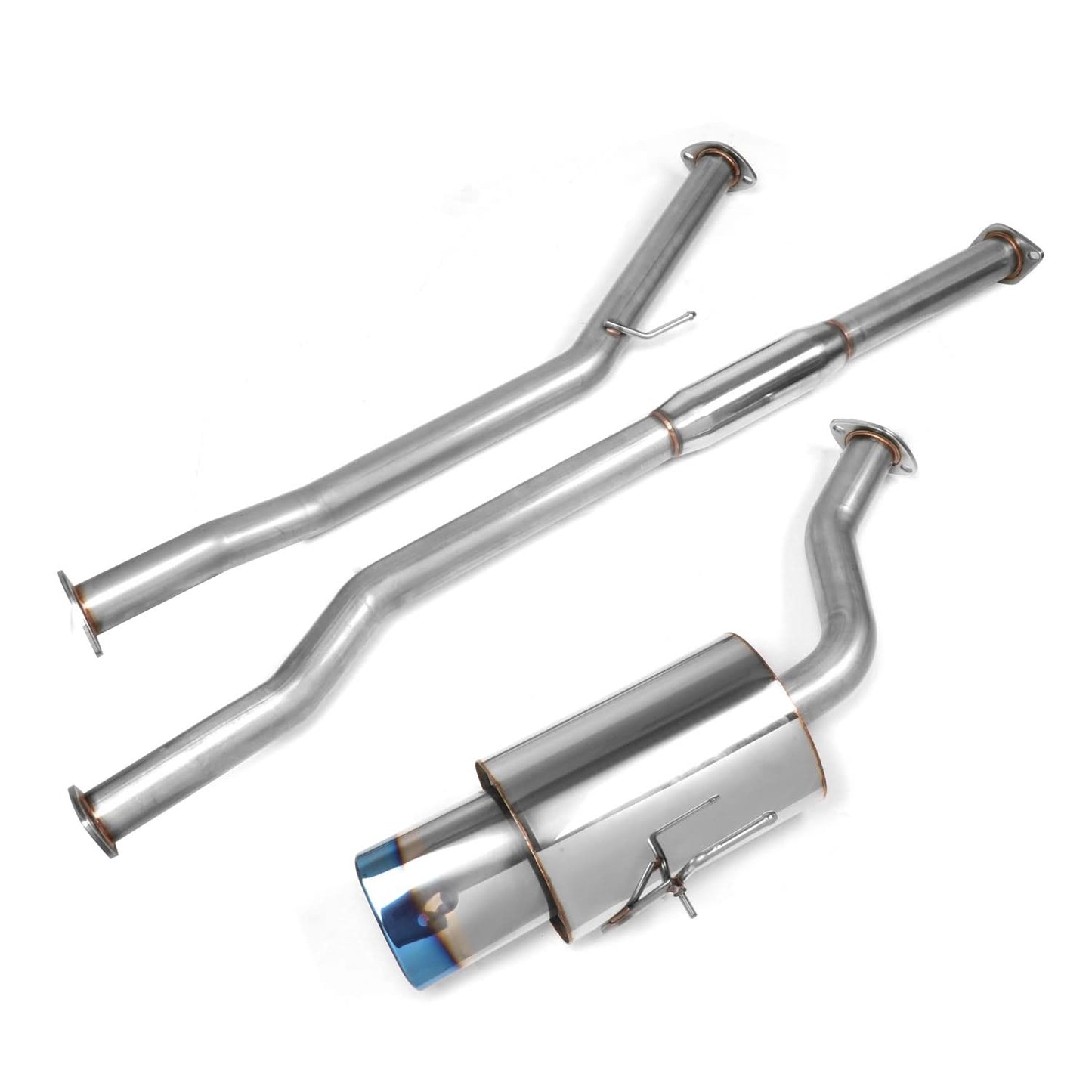 02-06 Nissan Altima 2.5L Single Oval Burnt Tip Catback Exhaust Stainless Steel