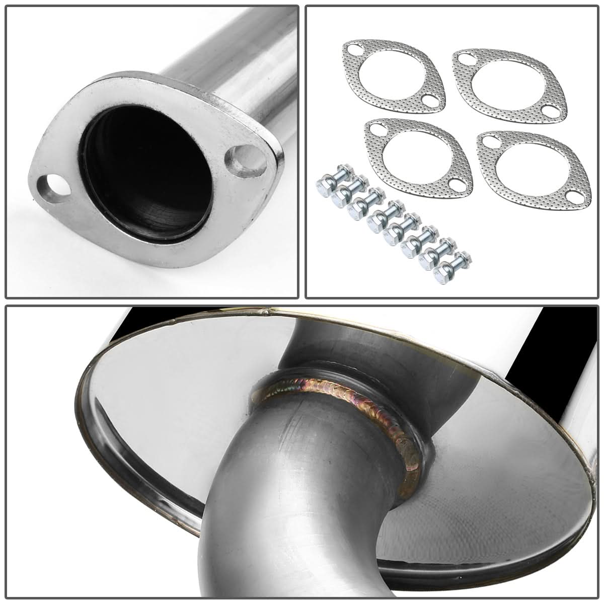2004-2008 Nissan Maxima Dual Rolled Tip Catback Exhaust - Stainless Steel