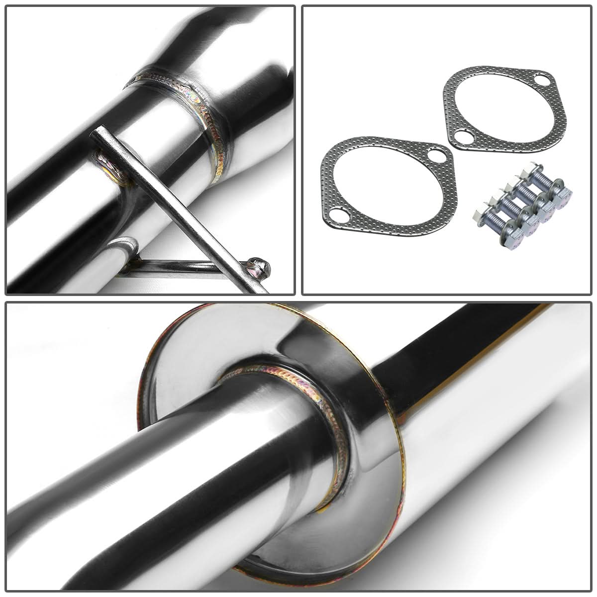 89-94 Nissan 240SX Catback Exhaust Single Rolled Tip Stainless Steel