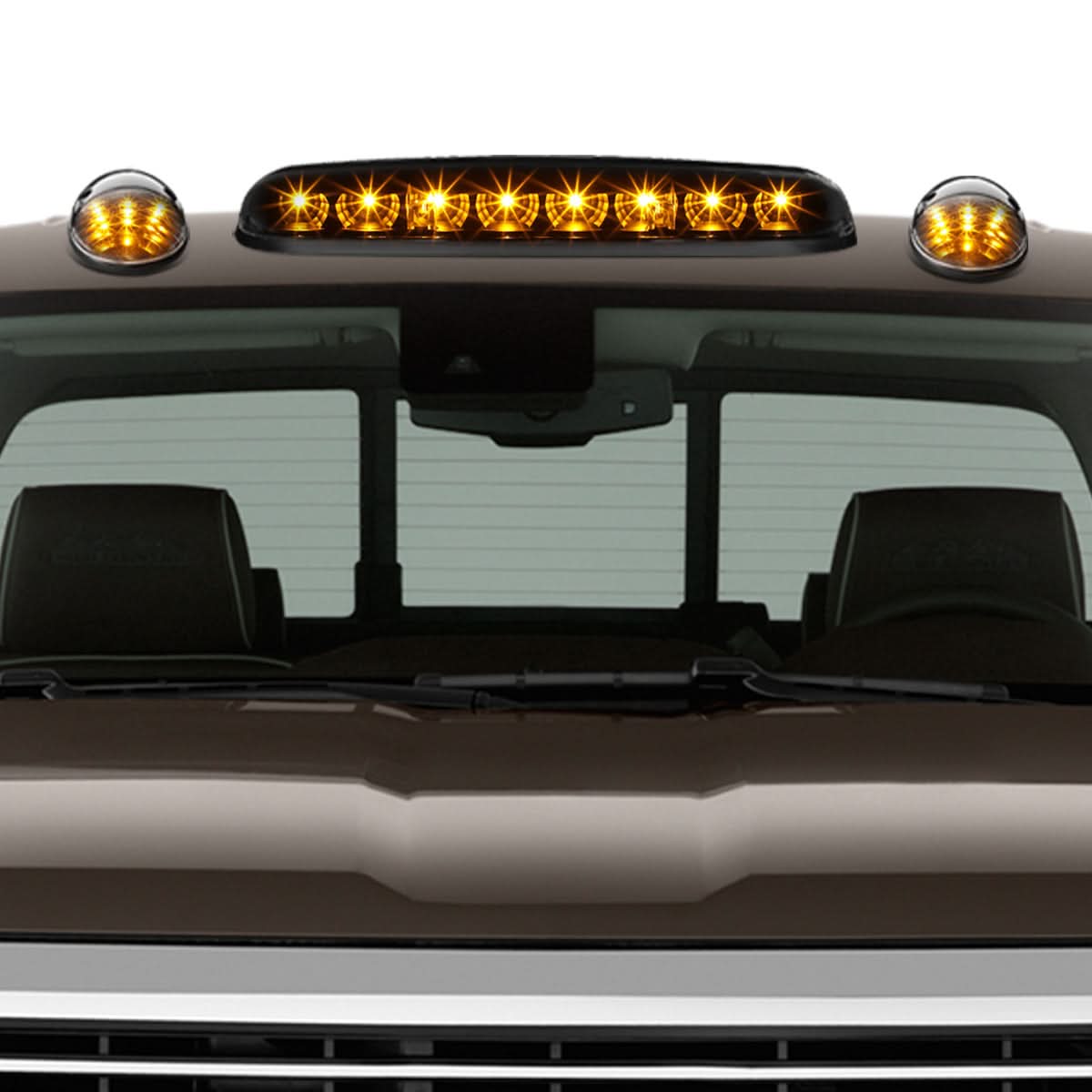 02-07 Chevy Silverado / GMC Sierra Cab Light Black Housing Amber LED