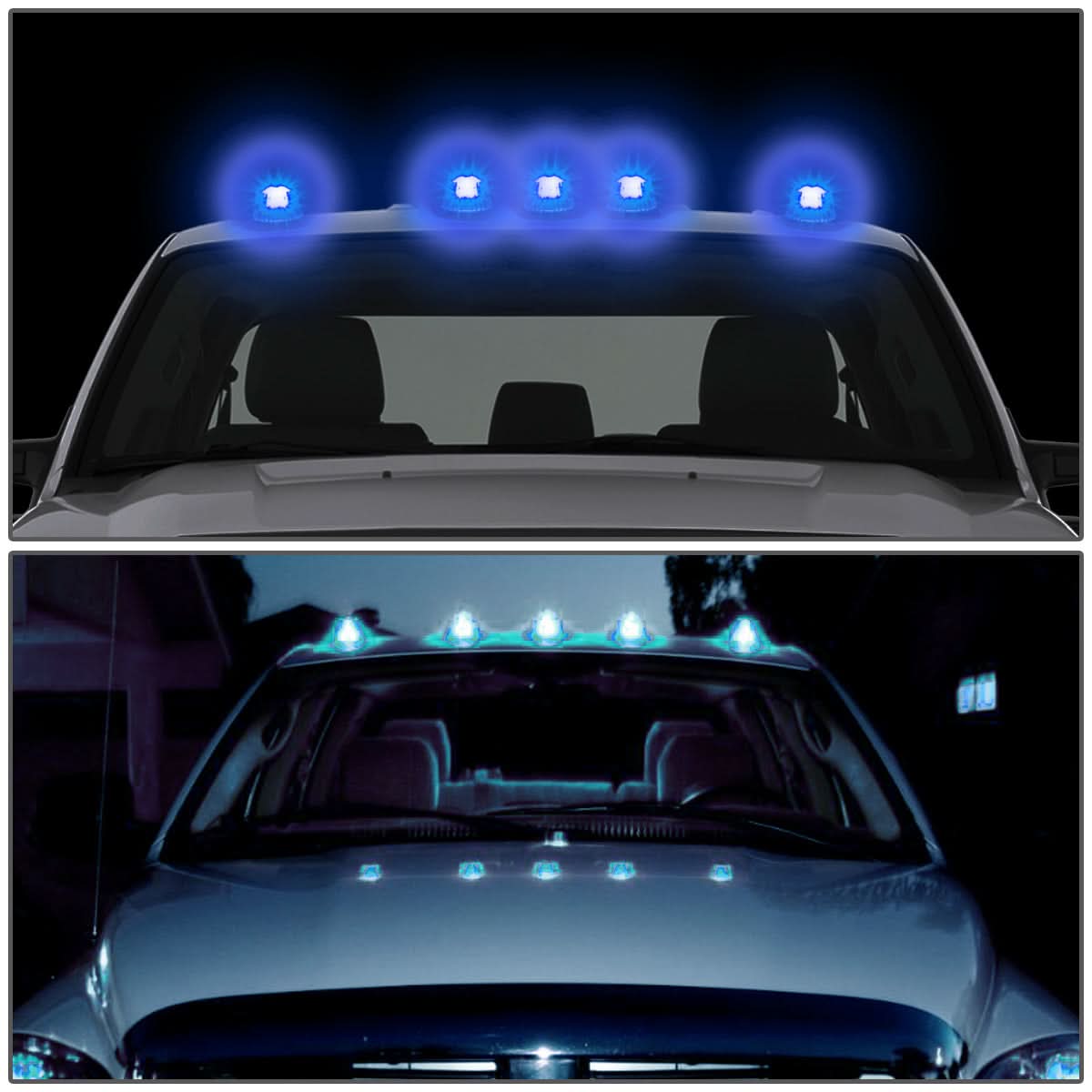 99-15 Ford Super Duty Cab Light - Black Housing Blue LED