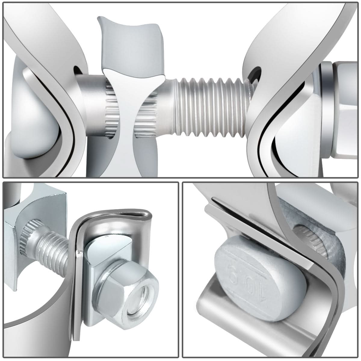 2.25" Stainless Steel Narrow Band Exhaust Clamps (2-Pack)