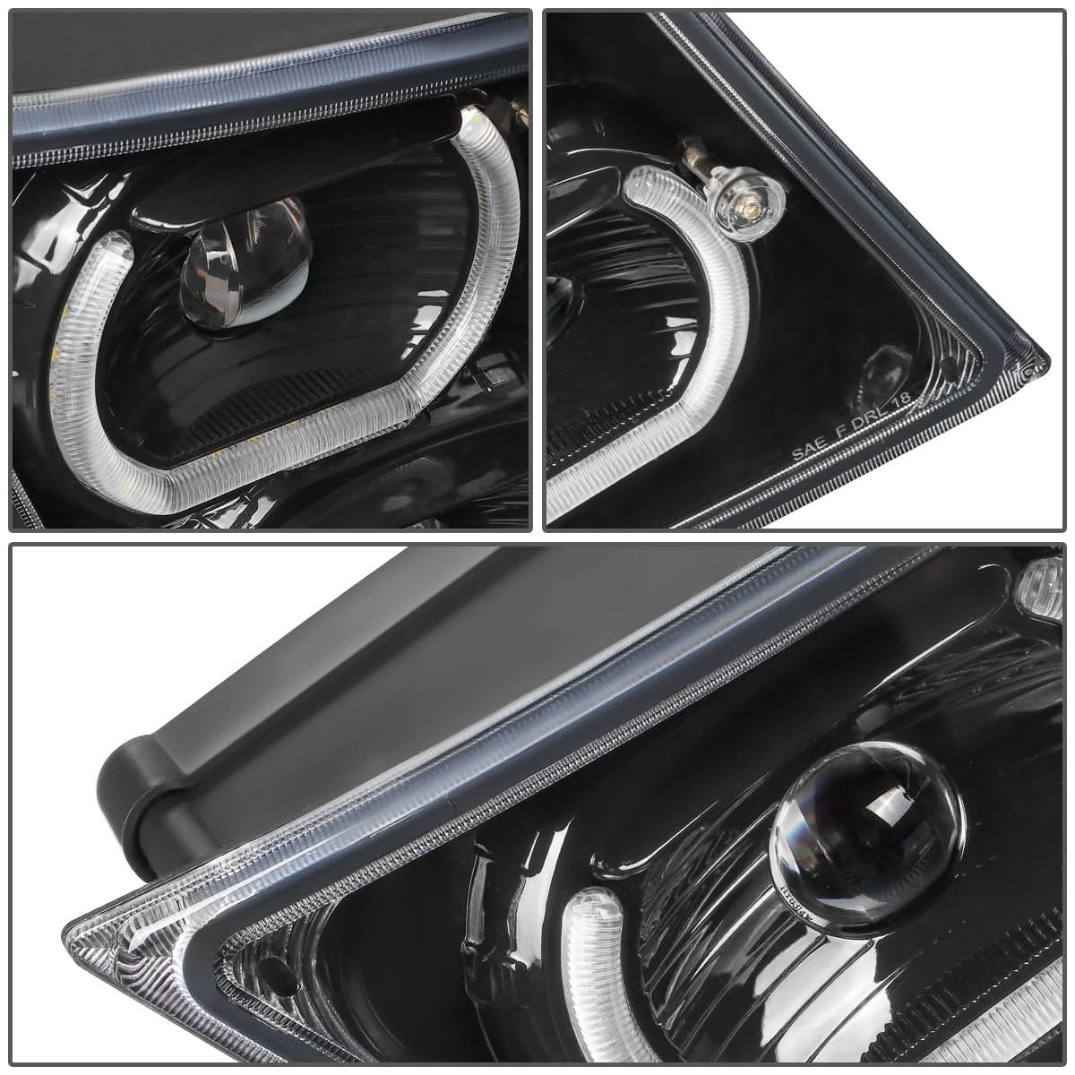 04-18 Volvo VN VNL Halo DRL Fog Lights - Black