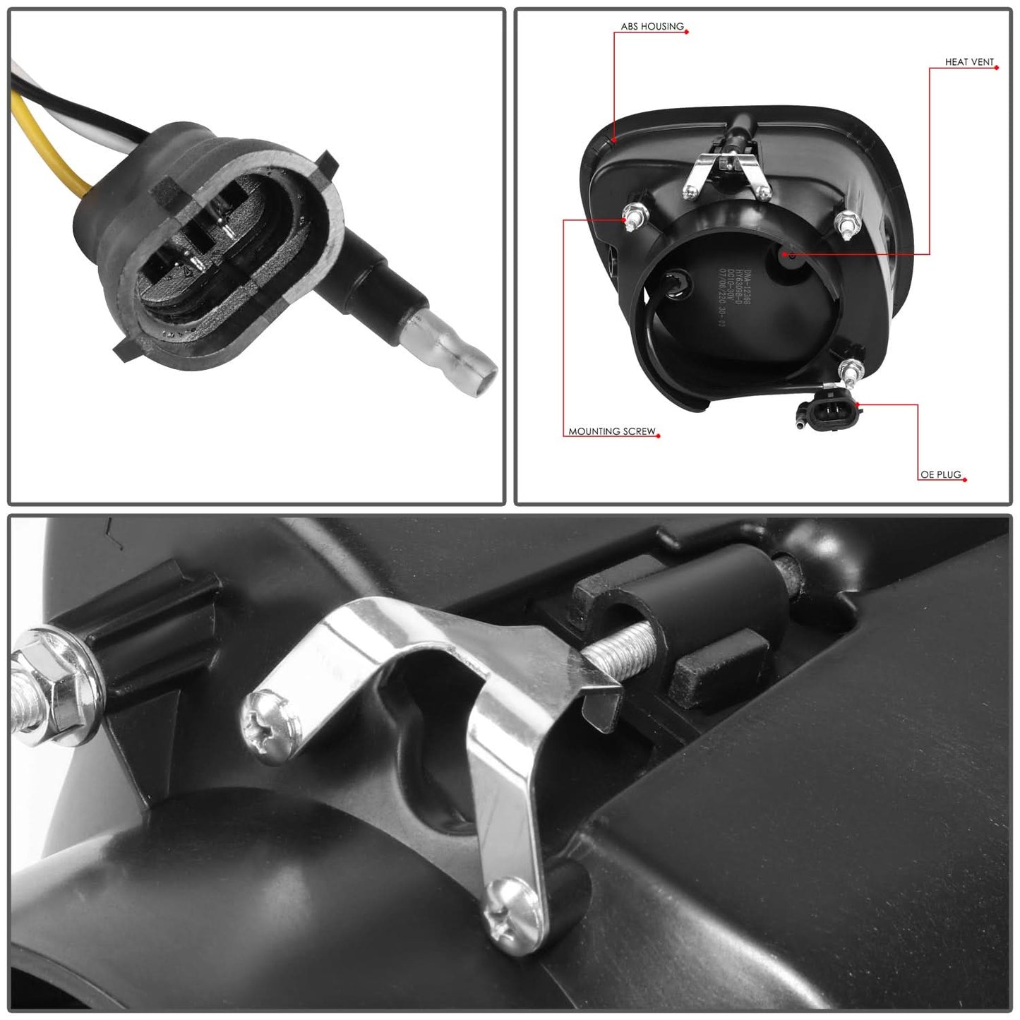 08-17 Freightliner Cascadia 3D Projector LED Fog Lights - Chrome