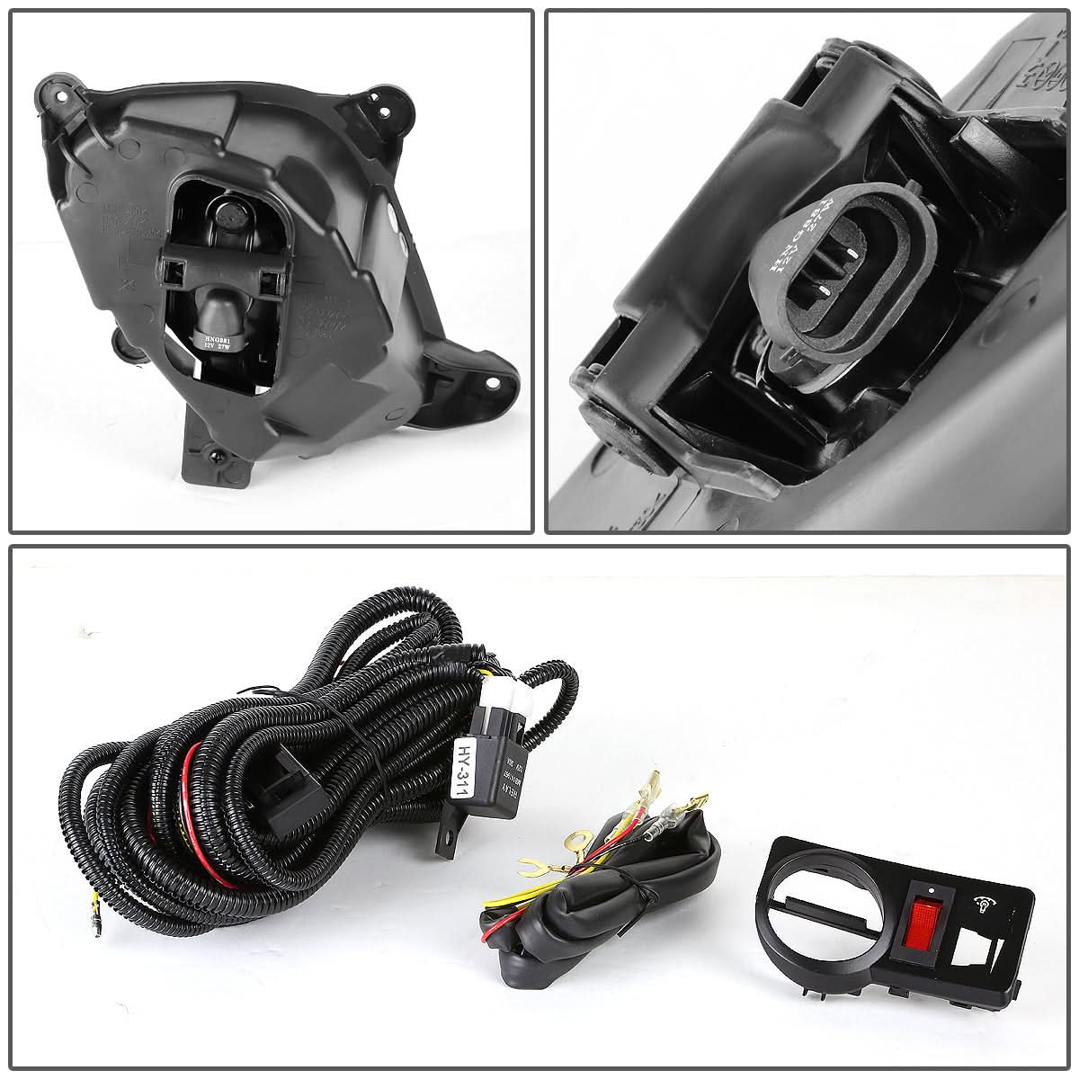 2010-2012 Hyundai Genesis Coupe Fog Lights w/ Switch - Amber 881 Bulb