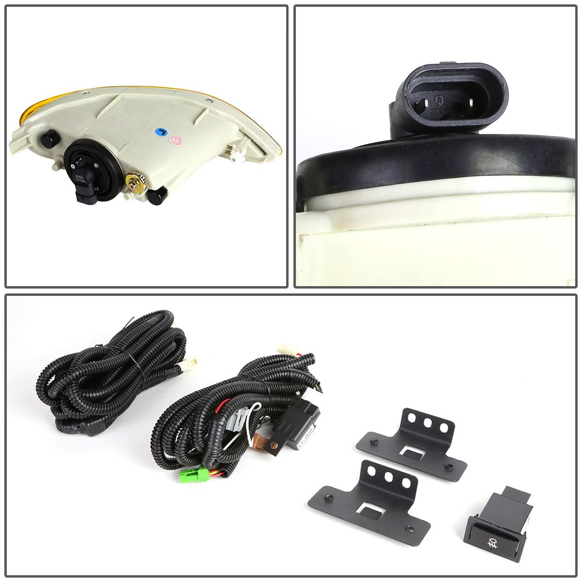02-08 Toyota Camry Solara Corolla Fog Lights w/ Switch & Amber Bulb