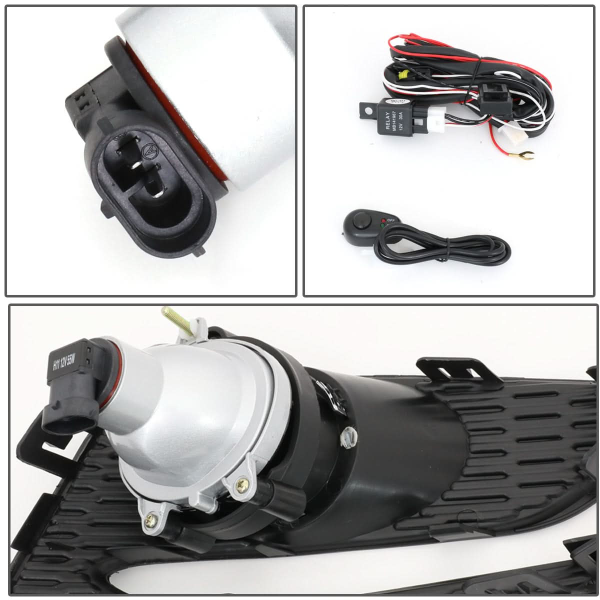 2016-2018 Chevrolet Cruze Fog Lights with Switch & Bezel Chrome/Clear