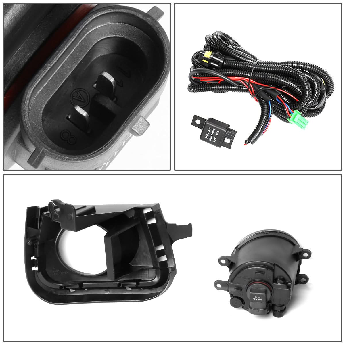 2012-2014 Toyota Prius C Fog Lights with Switch & Bezel Chrome/Clear