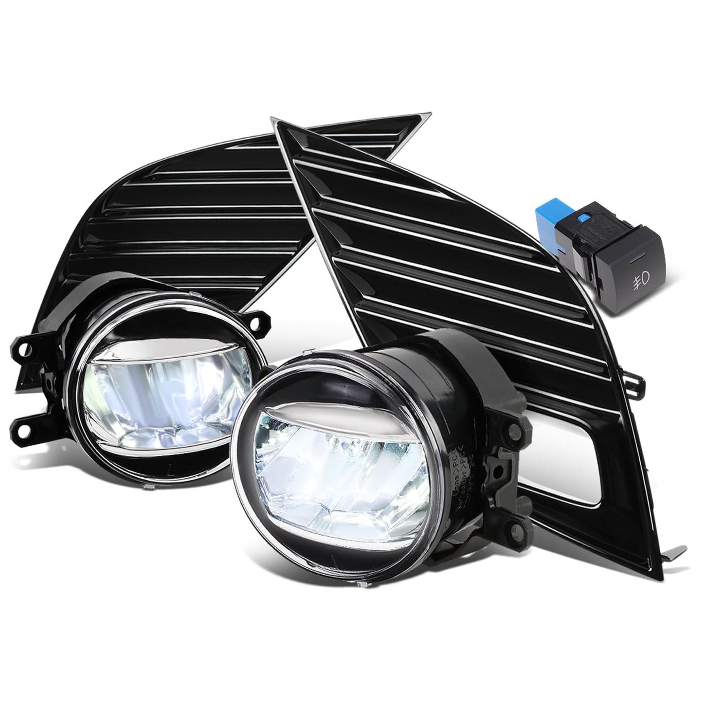 2018-2020 Toyota Camry SE XSE LED Fog Lights with Switch Black Bezel