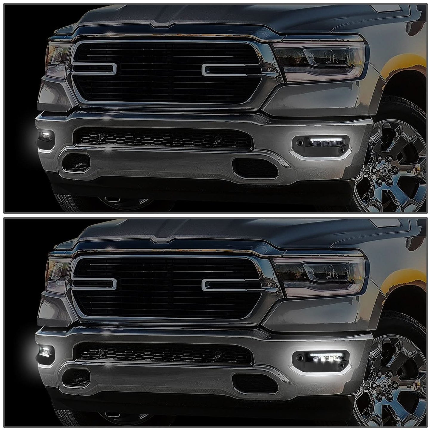 2019-2022 RAM 1500 LED DRL Fog Lights - Smoked