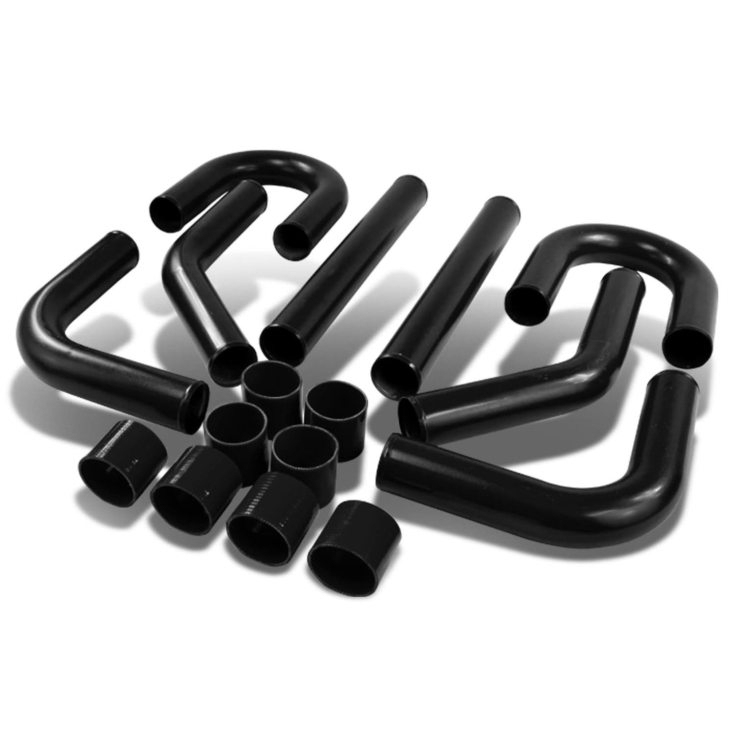 Universal 2.75" Aluminum Intercooler Piping Kit - 8PC w/ Clamps
