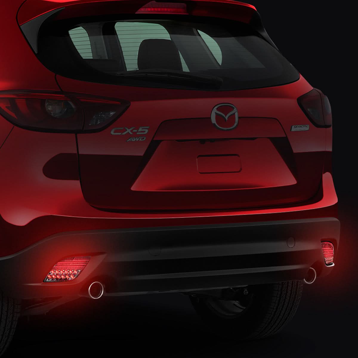 2013-2016 Mazda CX-5 LED Rear Brake Light Fog Lights - Chrome