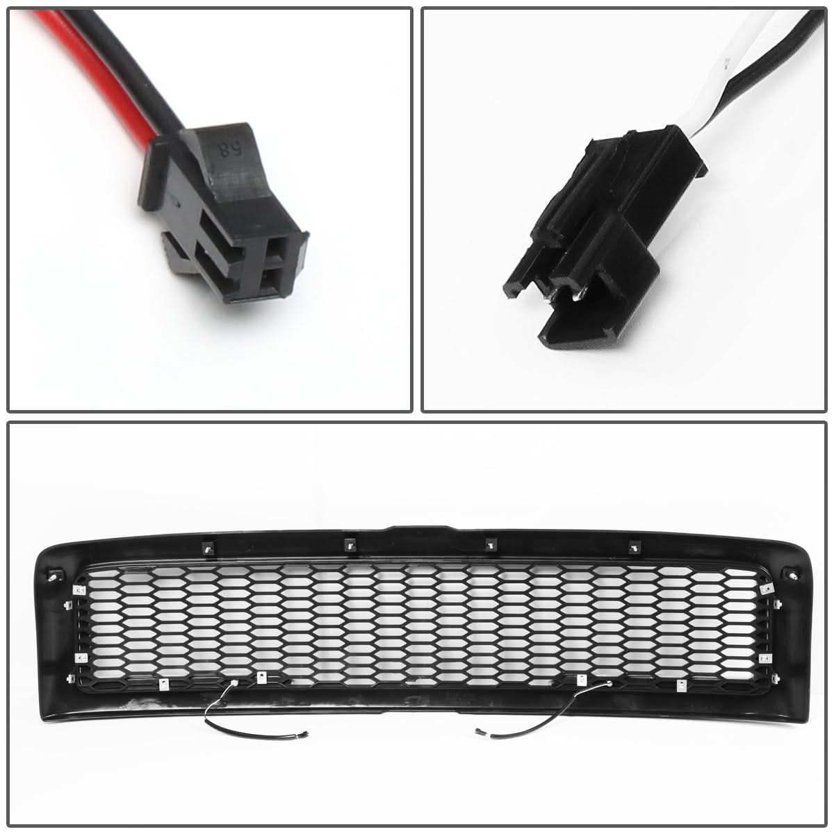 94-02 Dodge Ram Honeycomb Mesh Grille w/ LED DRL Lights - Matte Black