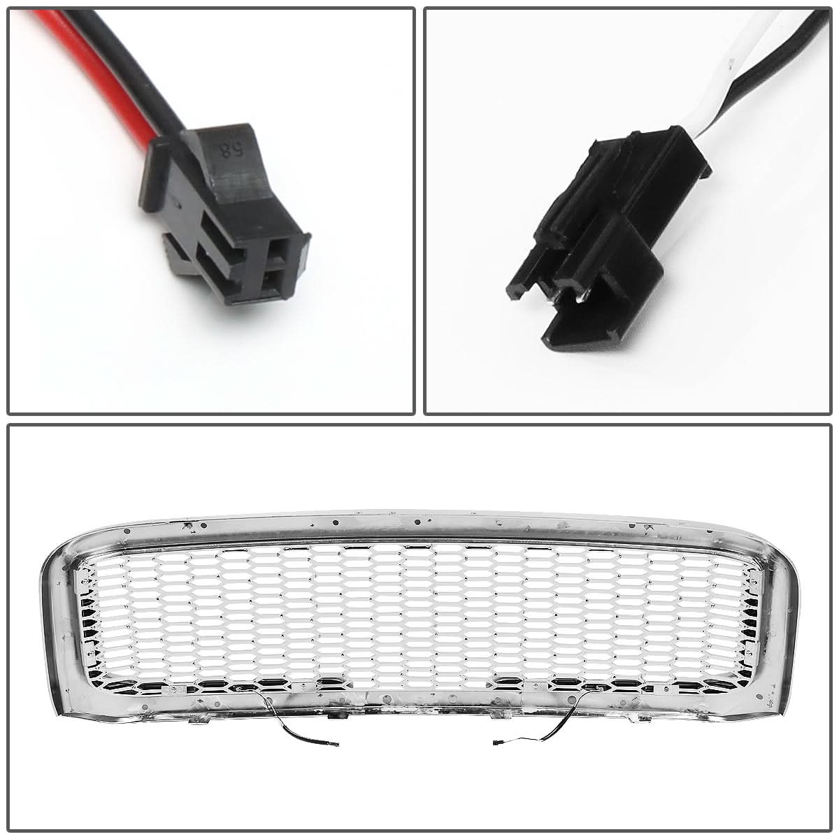 99-04 Ford F-250/F-350/F-450/F-550 Honeycomb Mesh Grille w/ LED DRL